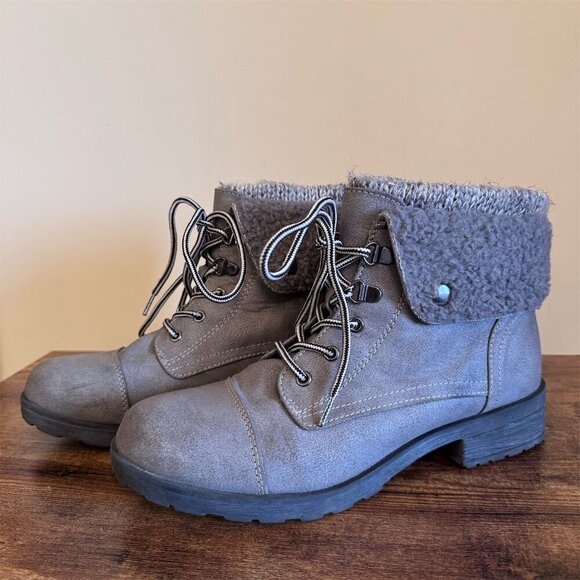 White Mountain Women's Gray Sandro Suede Boots Lined Size 8.5 Ankle - Picture 1 of 7